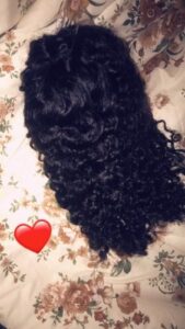 Human Hair Deep Wave Machine-made Bob Wig with Bangs photo review