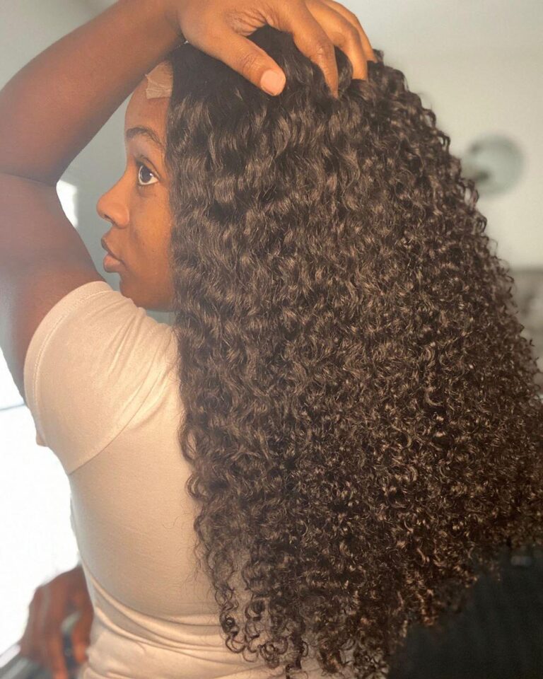 13x4 Virgin Human Hair Jerry Curly Lace Front Wigs 180% Density photo review