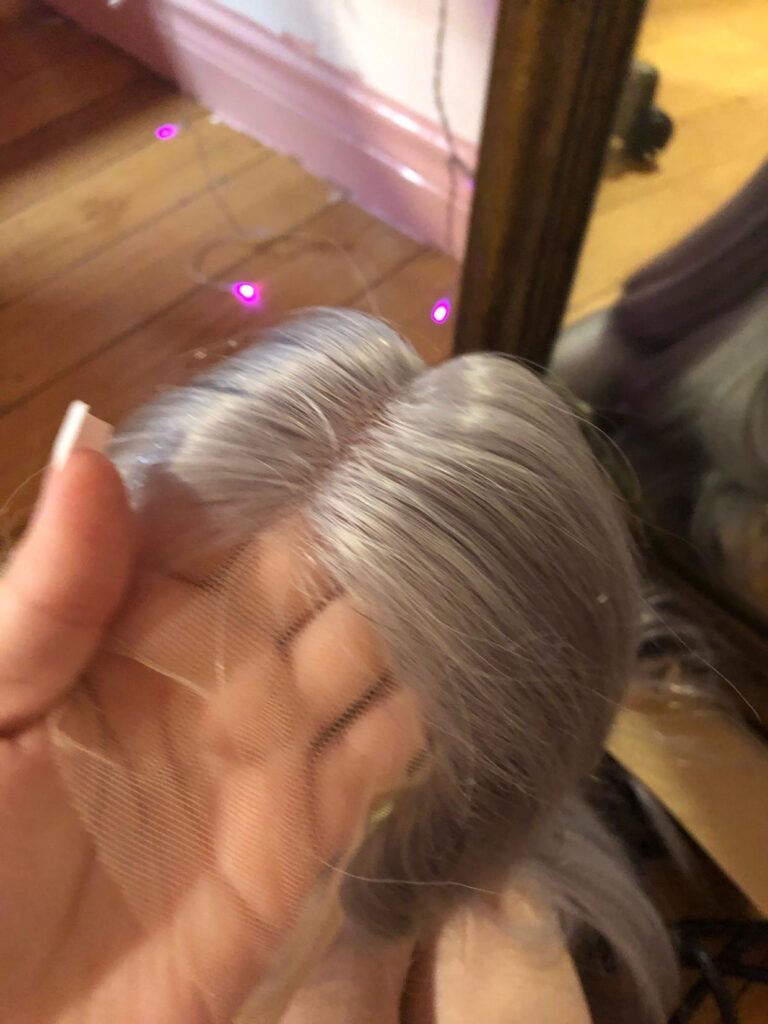 Ms Lula Silver Grey Straight Human Hair 13x4 Lace Front Wig photo review