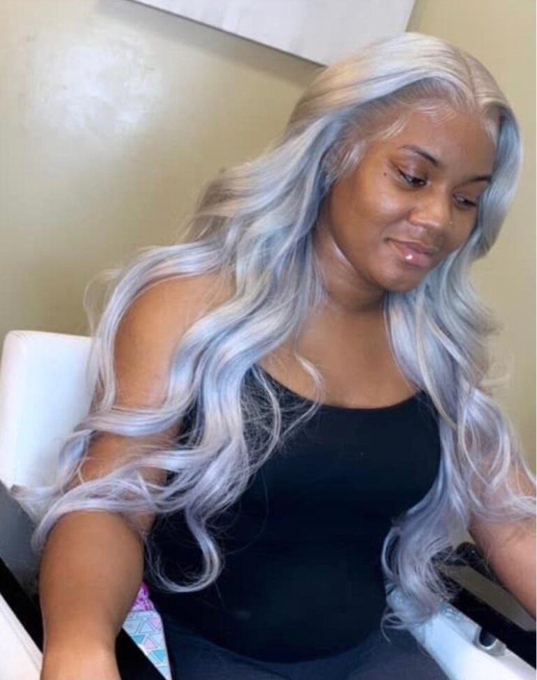 Ms Lula Silver Grey Body Wave Human Hair 13x4 Lace Front Wig photo review