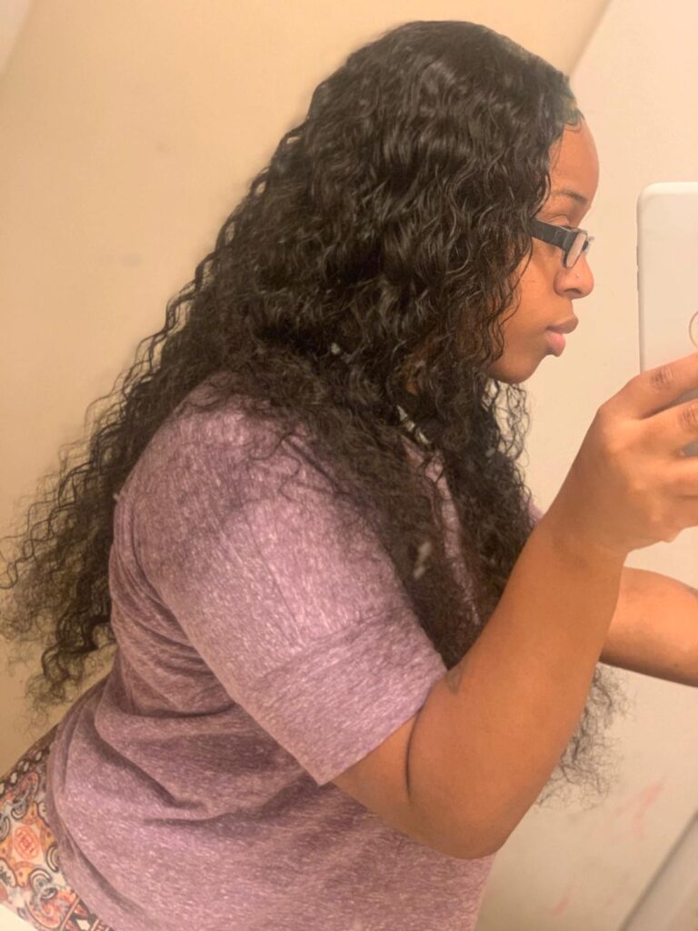 Deep Wave Lace Closure Wig Made By Bundles With Closure 180% Density photo review