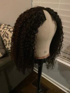 Virgin Human Hair Afro Kinky Curly V Part Wigs photo review