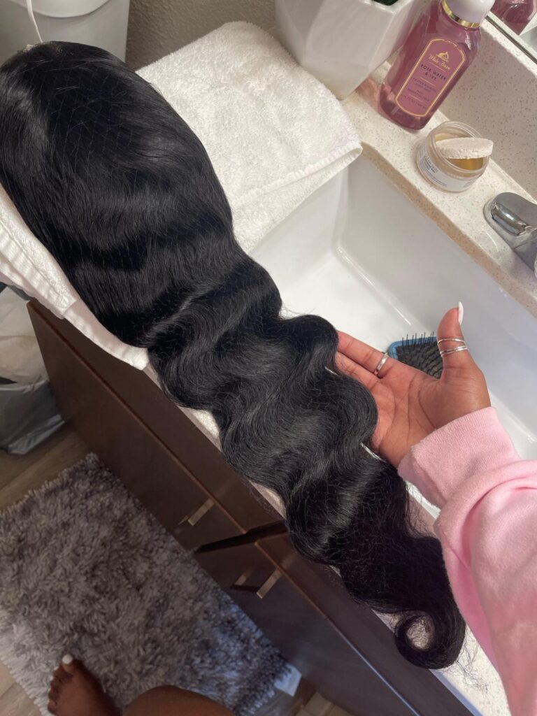 Virgin Human Hair Body Wave 13x4 13x6 Transparent Lace Front Wigs photo review