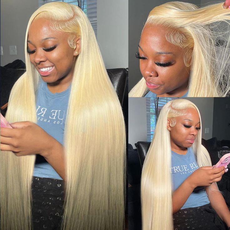 #613 Blonde Silky Straight 13x4 Lace Front Wig - Image 2