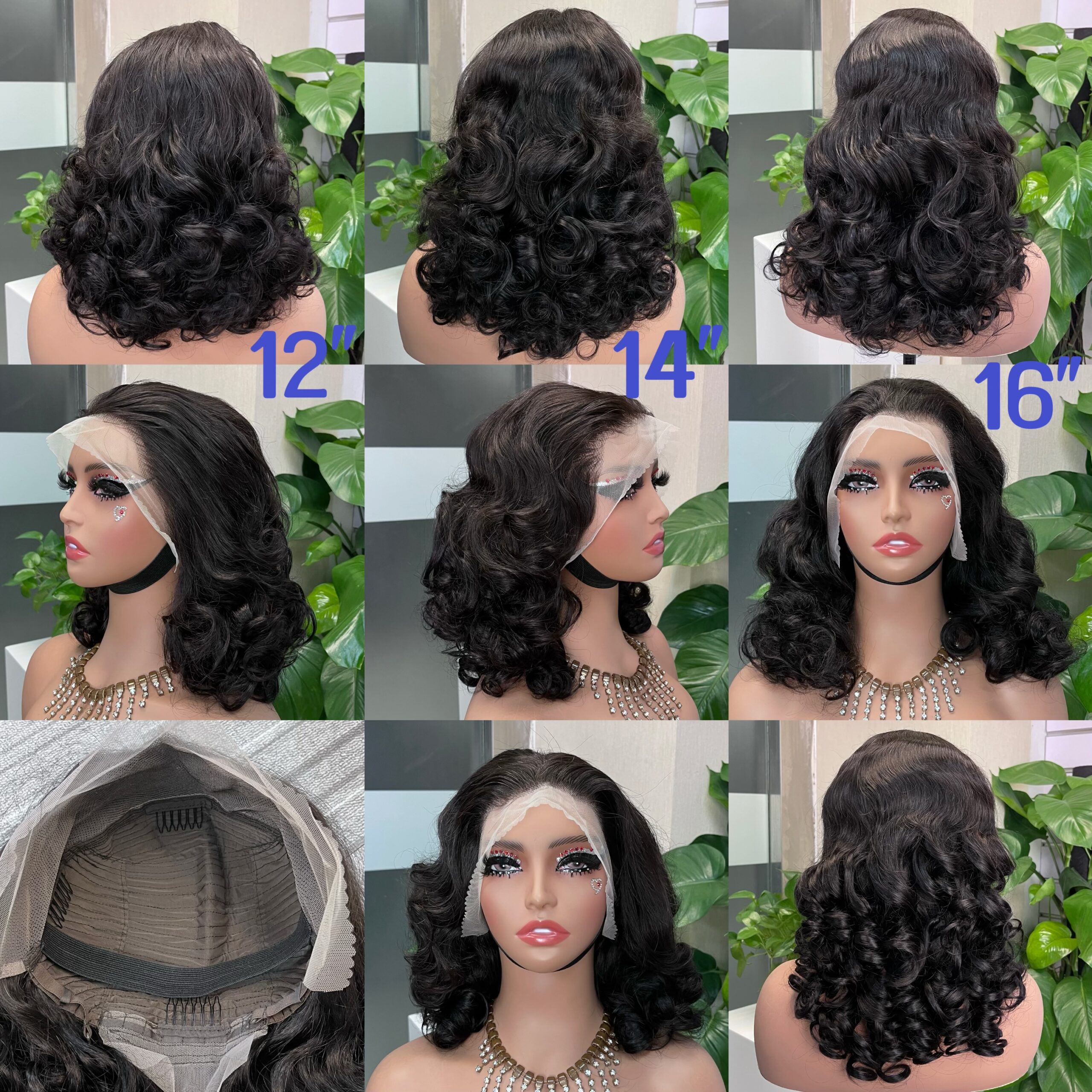 Bouncy Curl Double Drawn 13x4 Transparent Lace Full Frontal 300% Density Wig - Image 2