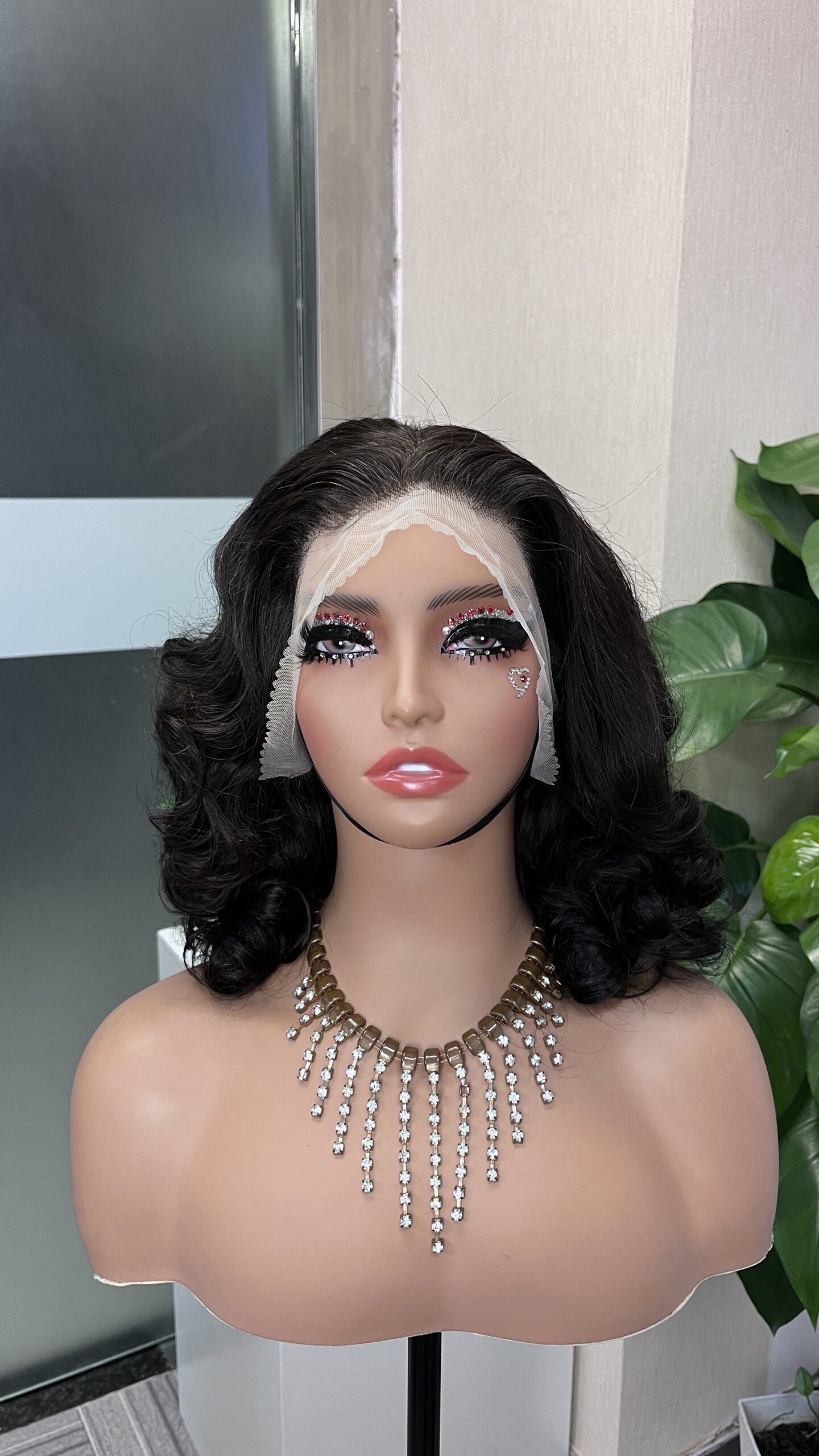 Bouncy Curl Double Drawn 13x4 Transparent Lace Full Frontal 300% Density Wig - Image 3