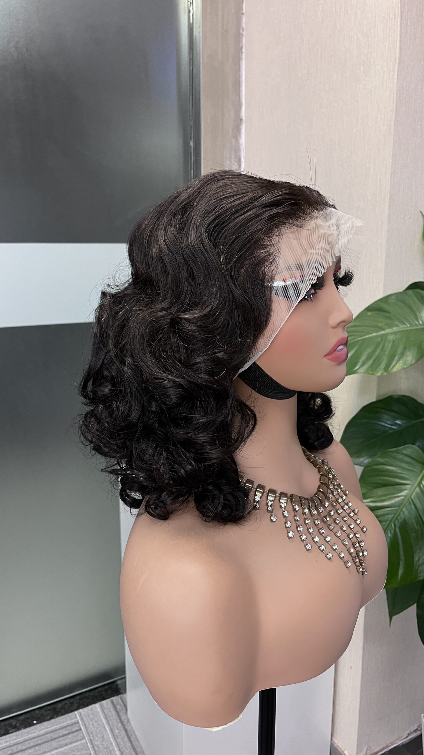 Bouncy Curl Double Drawn 13x4 Transparent Lace Full Frontal 300% Density Wig - Image 5