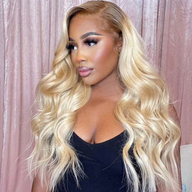 Mslula 1b/613 Color Ombre Root 13x4 Transparent Lace Front Wigs Body Wave
