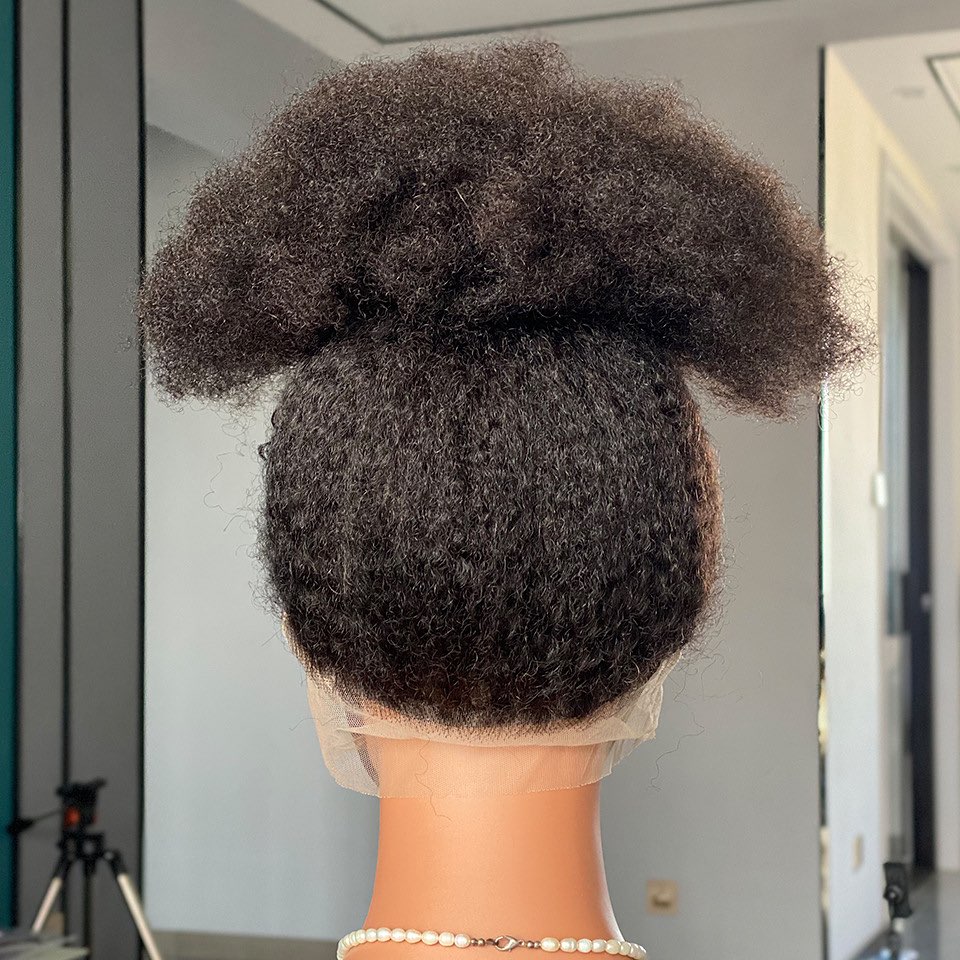 Afro Kinky Curly 360 Lace Frontal Wig Afro Human Hair Wig for Black Women - Image 5