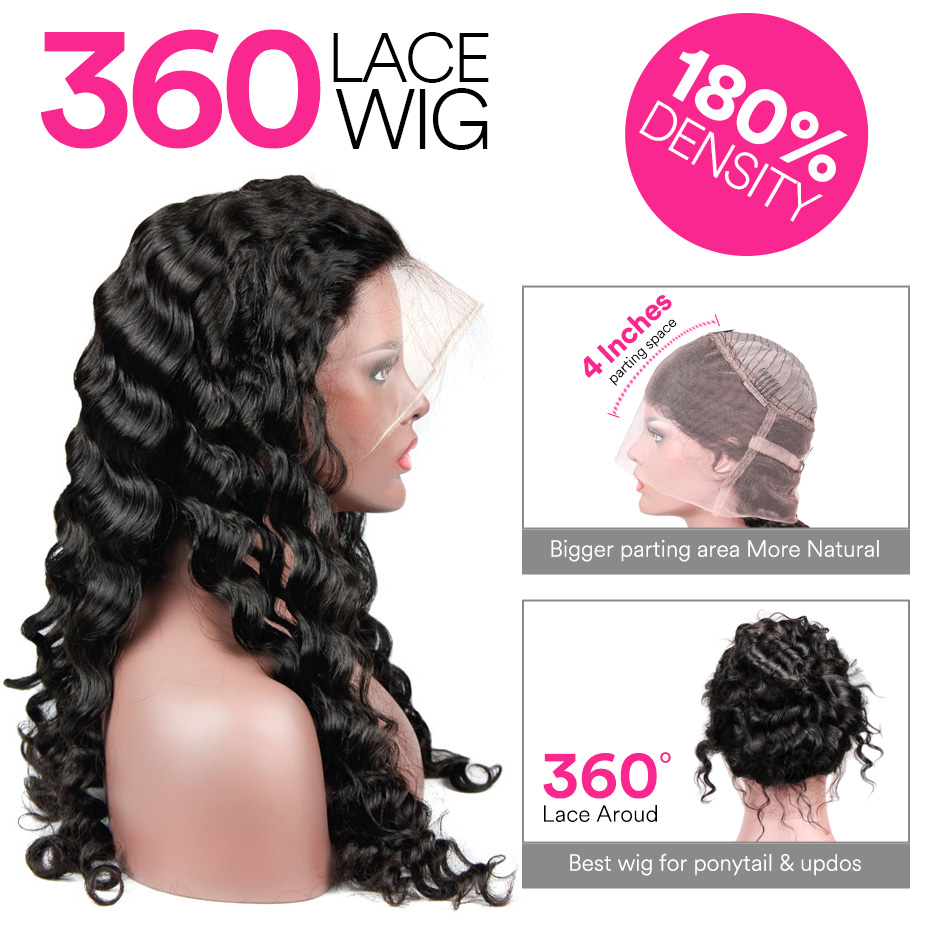 Loose Wave 360 Lace Front Wig 180 Density - Image 2
