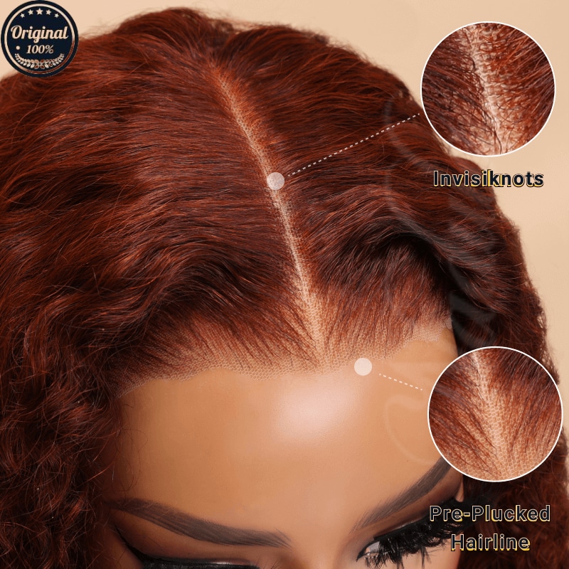 #33 Reddish Brown 13x4 Transparent Lace Front Deep Wave Season Vibe Wig - Image 4