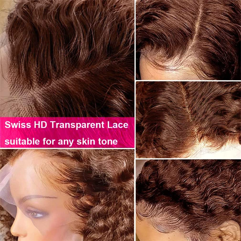 #33 Reddish Brown 13x4 Transparent Lace Front Deep Wave Season Vibe Wig - Image 5
