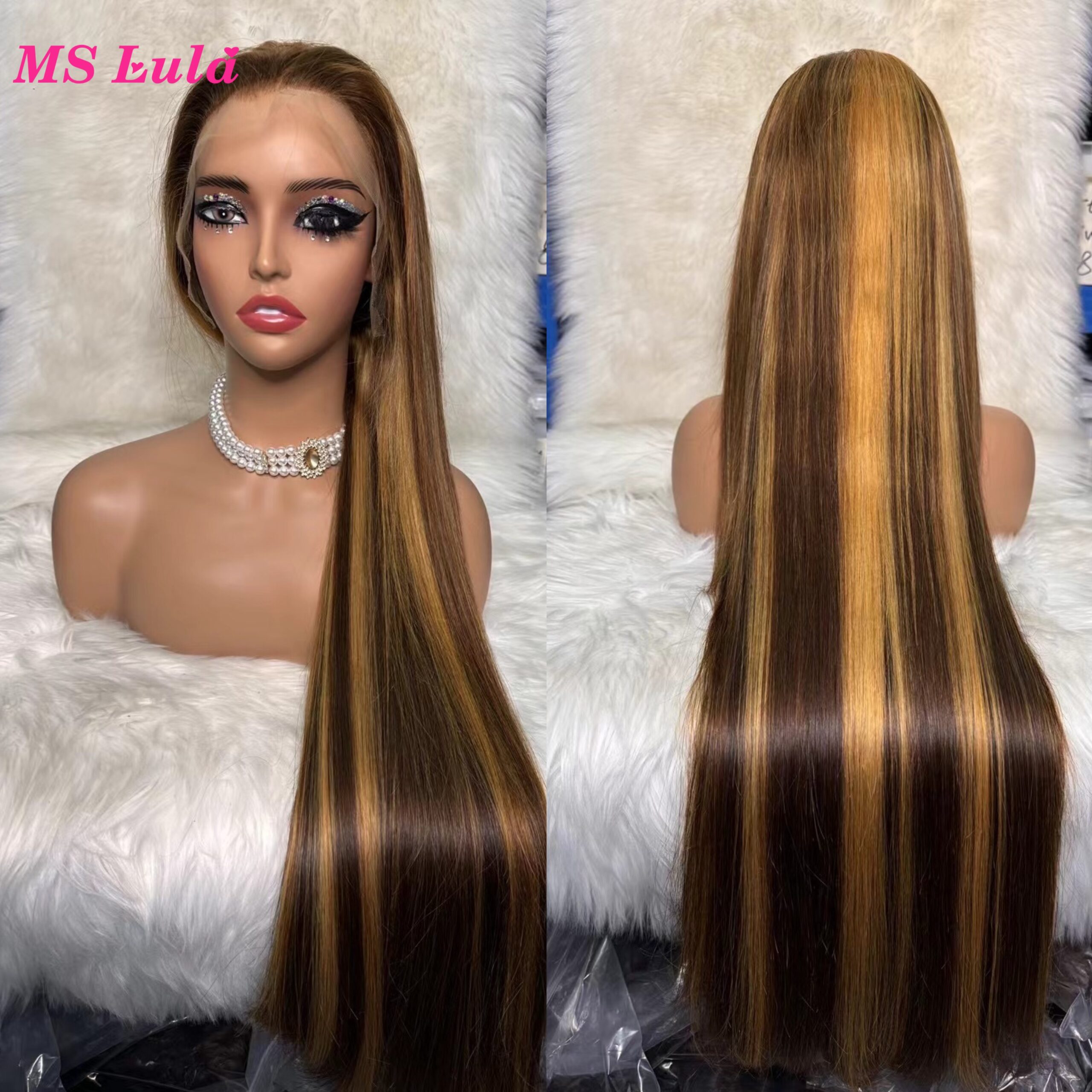 300% Density Double Drawn Bone Straight 13x4 HD Transparent Lace Full Frontal Wig - Image 12