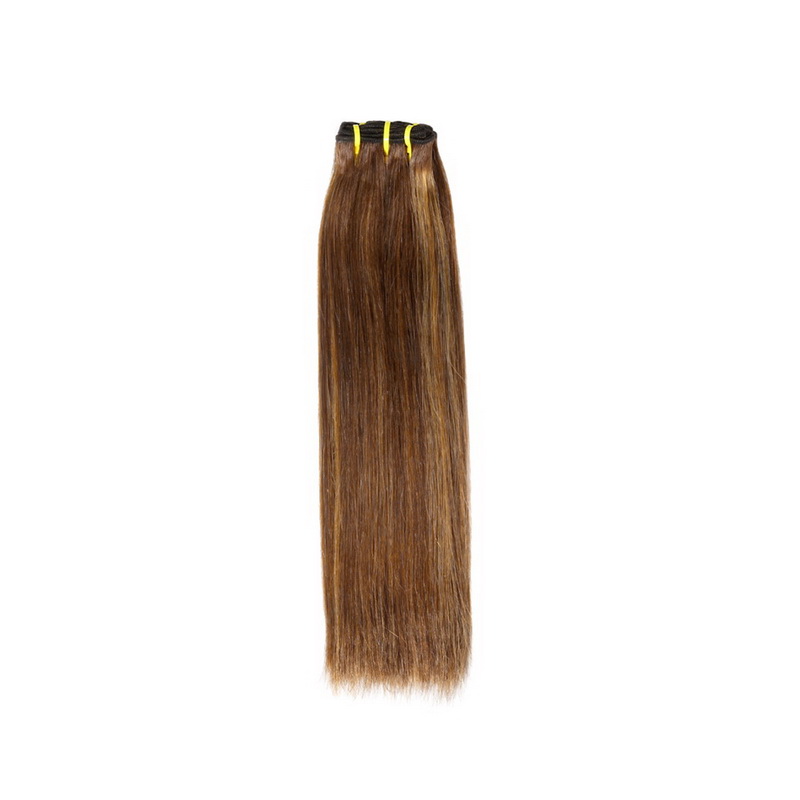 Piano Color #4/27 Double Drawn Virgin Human Hair Straight Bundles With 4x4 Lace Closure - Image 3