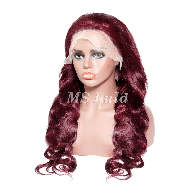 Burgundy Color #99j Human Hair Body Wave 13X4 Lace Front Wigs - Image 5