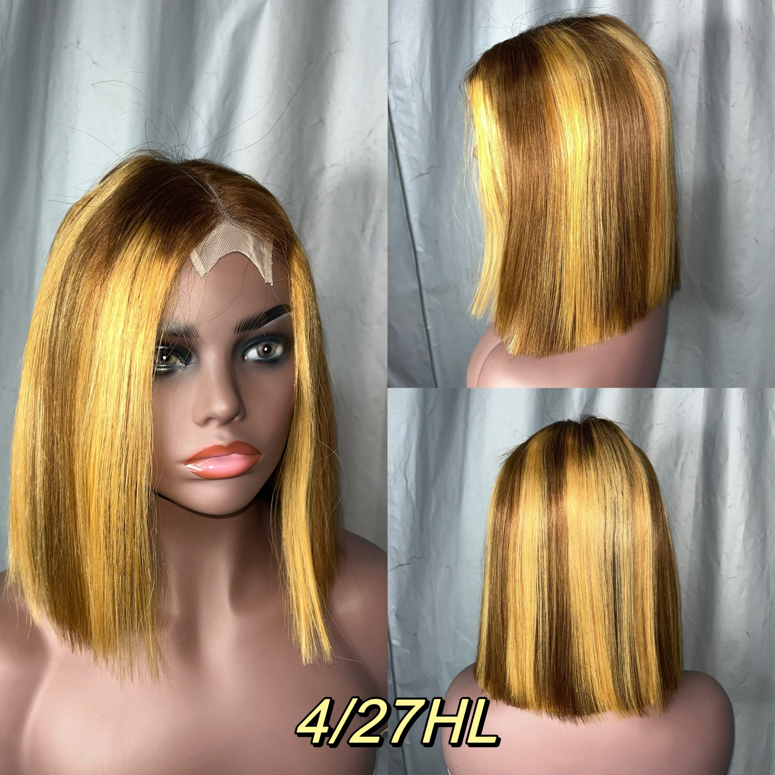 2x6 Colored Straight BOB Lace Closure Wig Double Drawn Virgin Human Hair Wig - Image 9