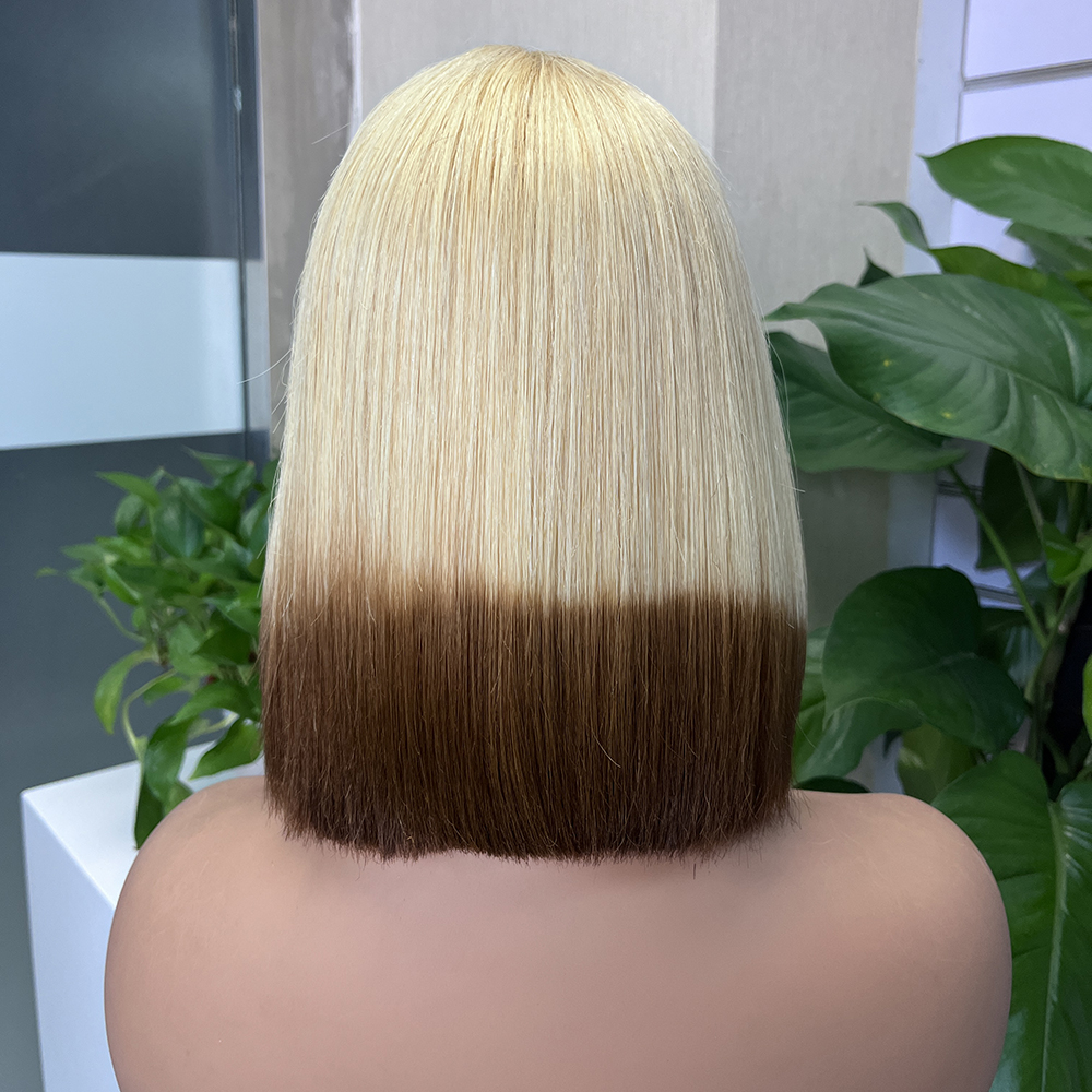 2x6 #613/4 Colored Straight BOB Lace Closure Virgin Human Hair Wig - Image 3