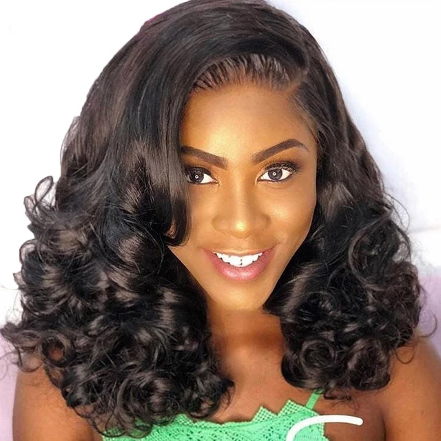 Bouncy Curl 5x5 Double Drawn Transparent Lace Closure Wig