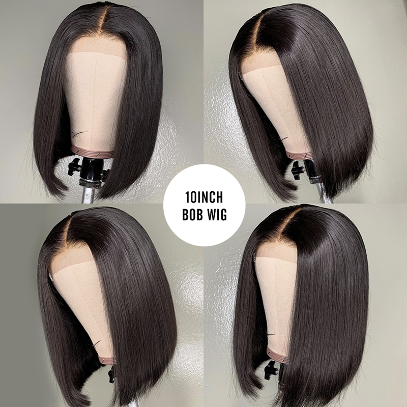 Brazilian Hair Straight 4x4 Lace Closure Bob Wig - Image 4