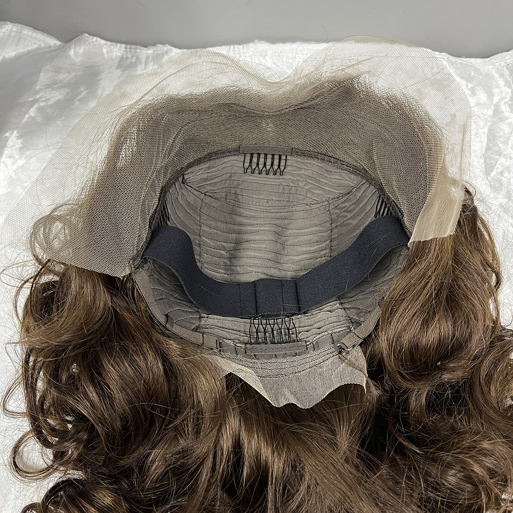 #4 Brown Double Drawn Bouncy Curl 13x4 Transparent Lace Full Frontal 300% Density Wig - Image 5