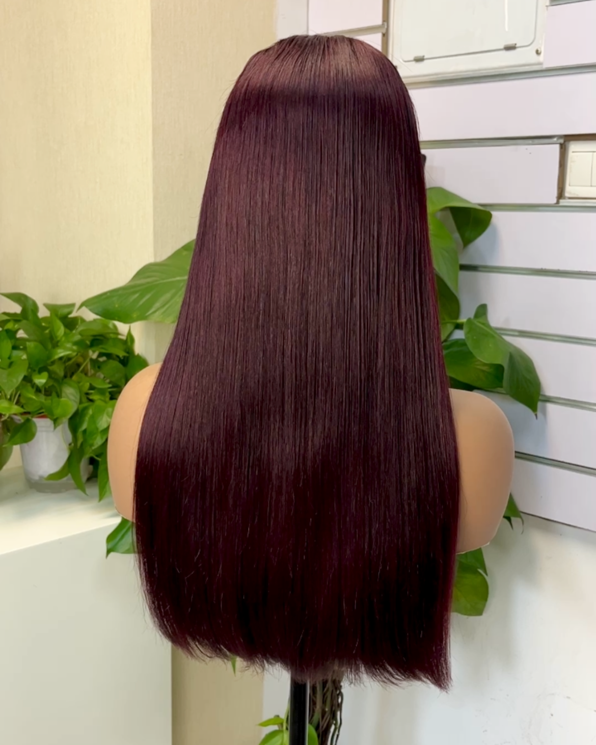 #99j Double Drawn Bone Straight 13x4 Transparent Lace Full Frontal 300% Density Wig - Image 3