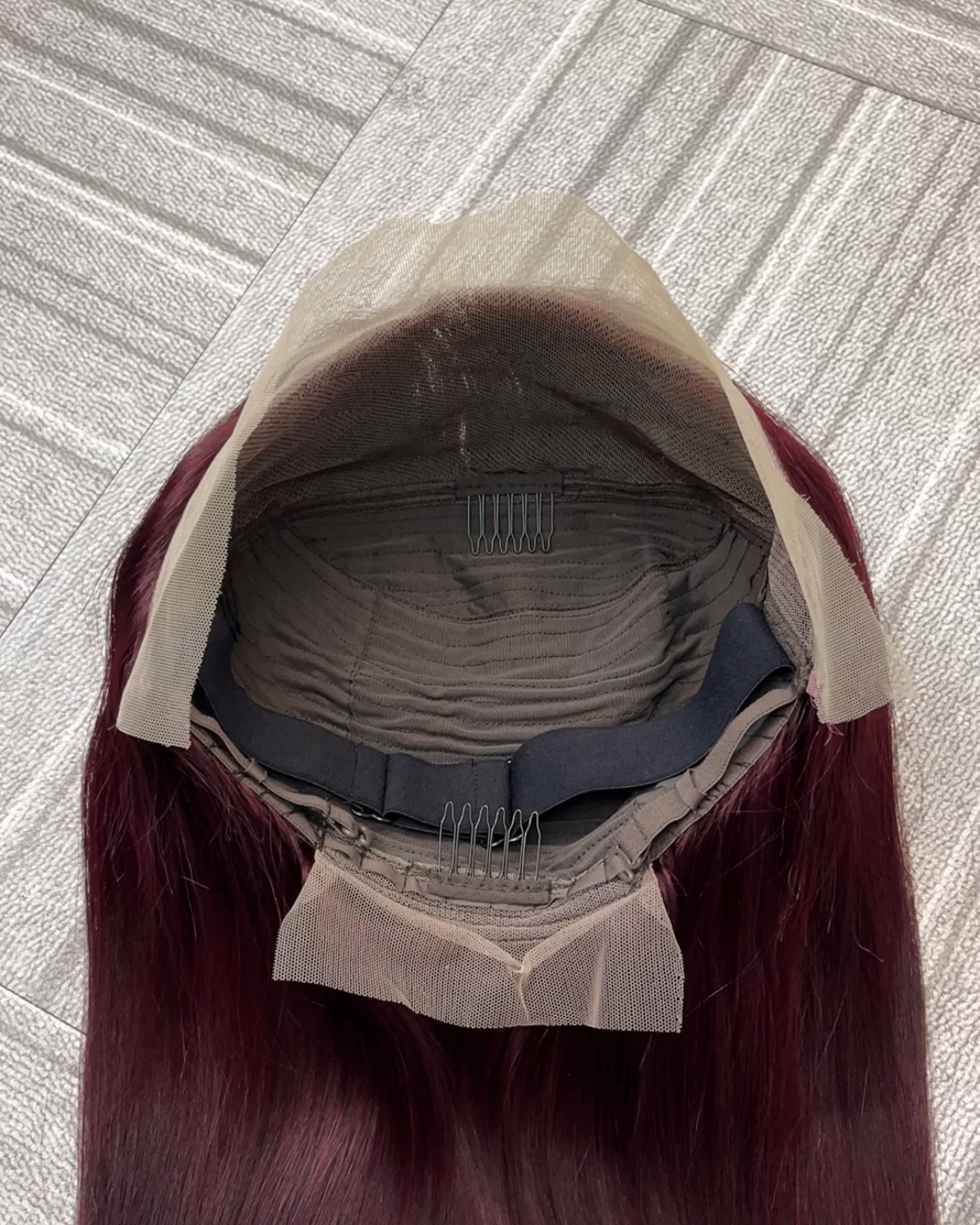 #99j Double Drawn Bone Straight 13x4 Transparent Lace Full Frontal 300% Density Wig - Image 4