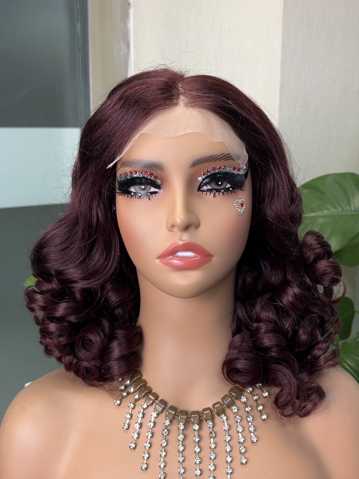 #99J 5x5 Glueless Double Drawn Bouncy Curl Transparent Lace Closure Wig - Image 2