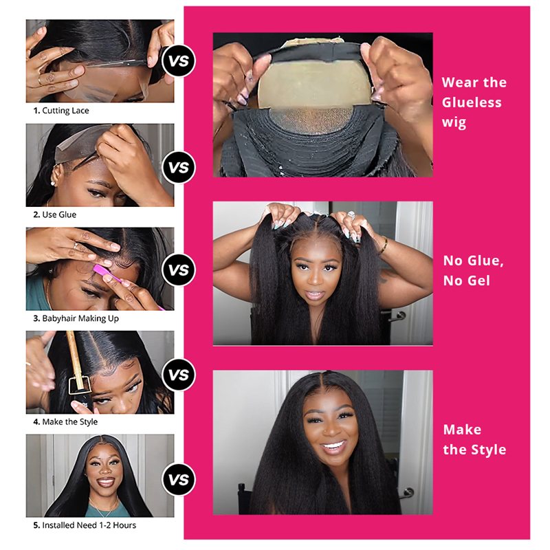 Kinky Straight 4x4 5x5 6x6 7x7 HD Closure Wig - Image 5