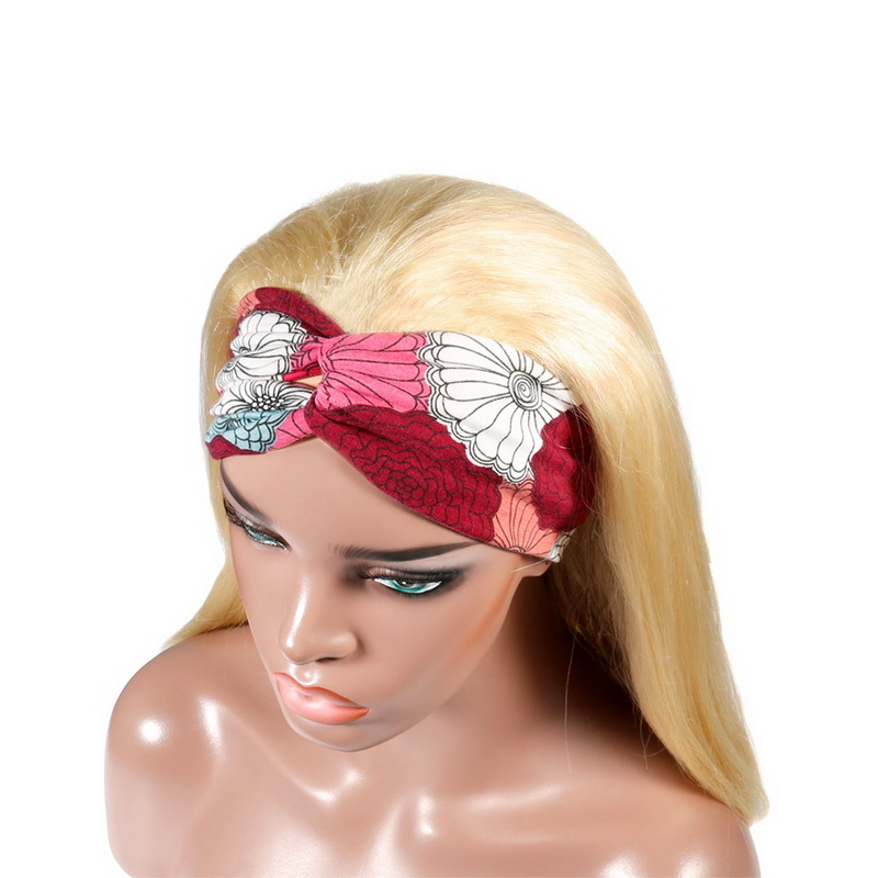 #613 Blonde Color Headband Wig Human Hair Straight Bob Wig - Image 7