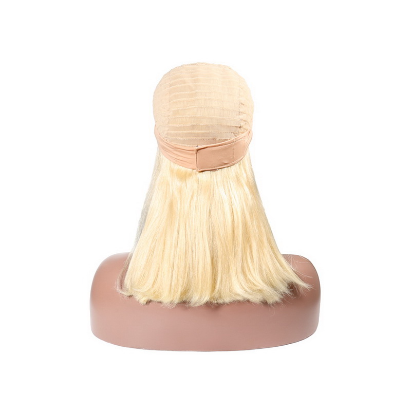 #613 Blonde Color Headband Wig Human Hair Straight Bob Wig - Image 9