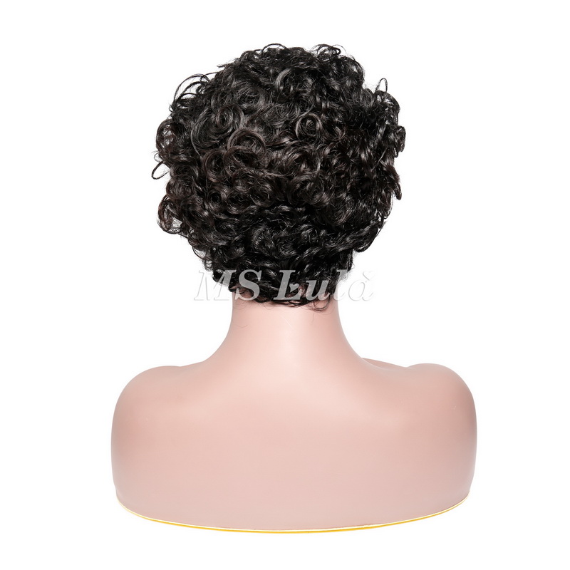 Natural Color Pixie Cut Human Hair Wig Machine-made Wig for Women - Image 11