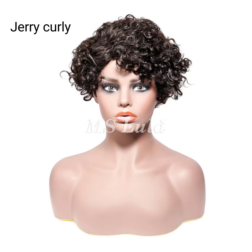 Natural Color Pixie Cut Human Hair Wig Machine-made Wig for Women - Image 6