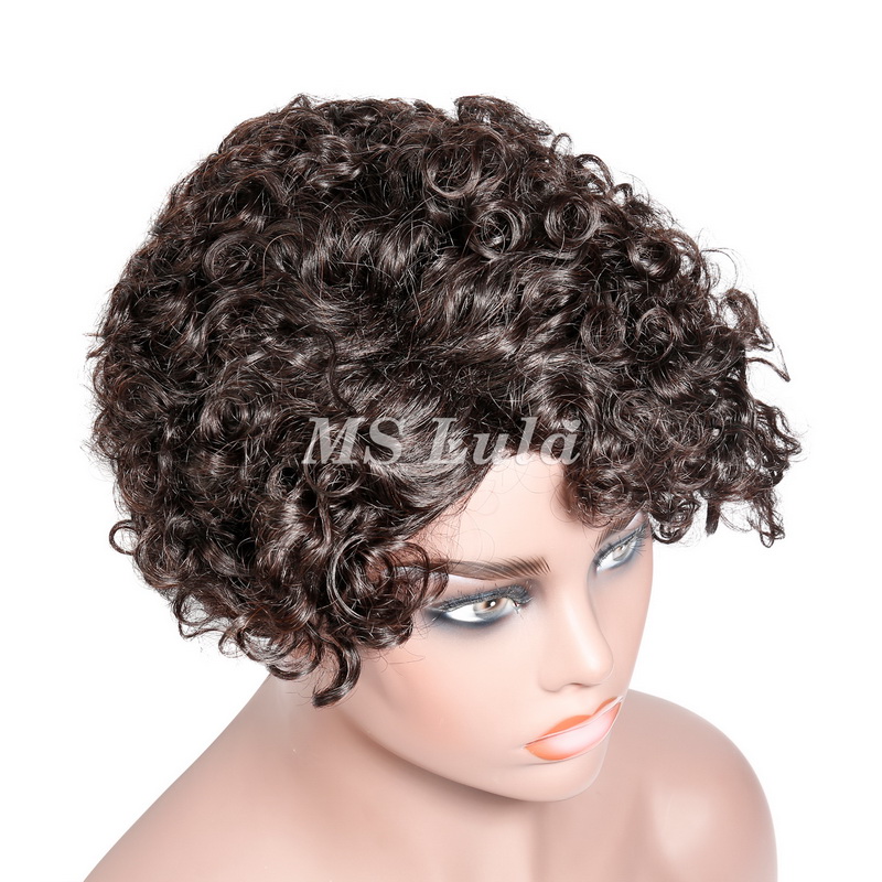 Natural Color Pixie Cut Human Hair Wig Machine-made Wig for Women - Image 8
