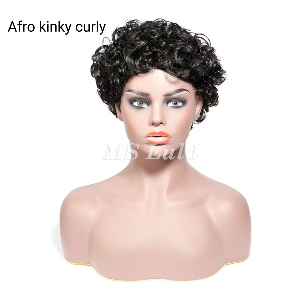 Natural Color Pixie Cut Human Hair Wig Machine-made Wig for Women - Image 9