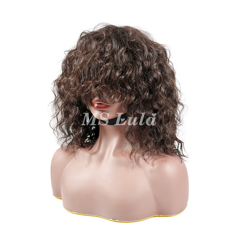 Human Hair Loose Body Wave Machine-made Bob Wig With Bangs - Image 3