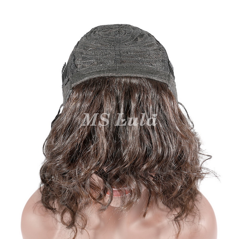 Human Hair Loose Body Wave Machine-made Bob Wig With Bangs - Image 5