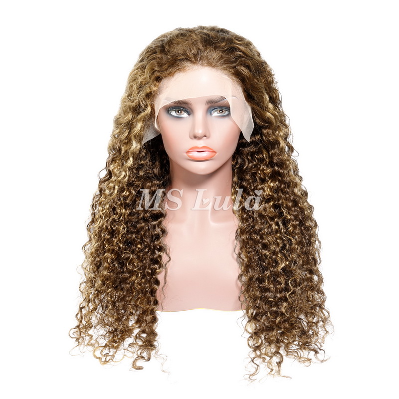 Honey Blonde Highlight #4/27 Lace Front Wig Water Wave - Image 2
