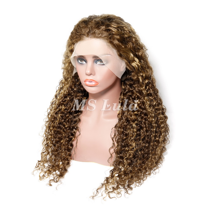 Honey Blonde Highlight #4/27 Lace Front Wig Water Wave - Image 3