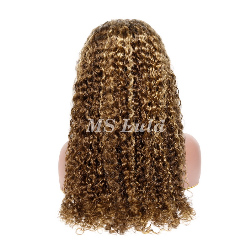 Honey Blonde Highlight #4/27 Lace Front Wig Water Wave - Image 4