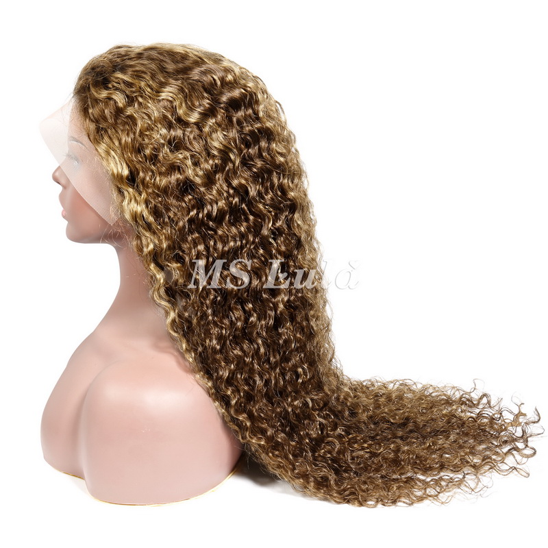 Honey Blonde Highlight #4/27 Lace Front Wig Water Wave - Image 6