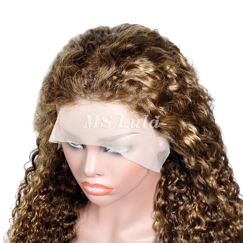 Honey Blonde Highlight #4/27 Lace Front Wig Water Wave - Image 7