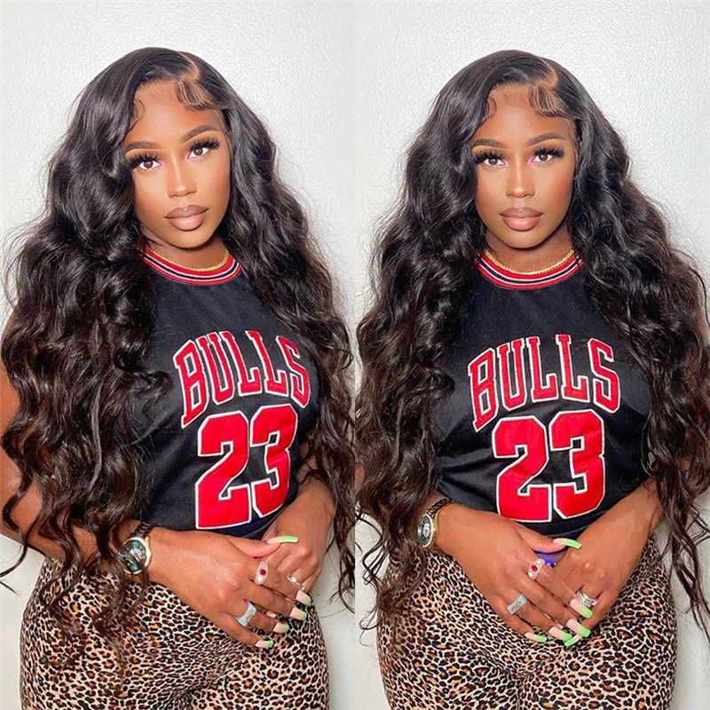 32 34 36 Inch Long Body Wave 13x4 Transparent Lace Full Frontal Wigs - Image 2