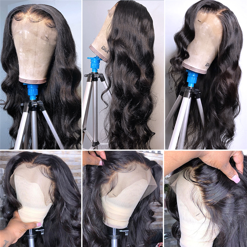 32 34 36 Inch Long Body Wave 13x4 Transparent Lace Full Frontal Wigs - Image 3