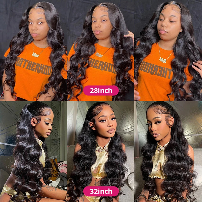 32 34 36 Inch Long Body Wave 13x4 Transparent Lace Full Frontal Wigs - Image 6