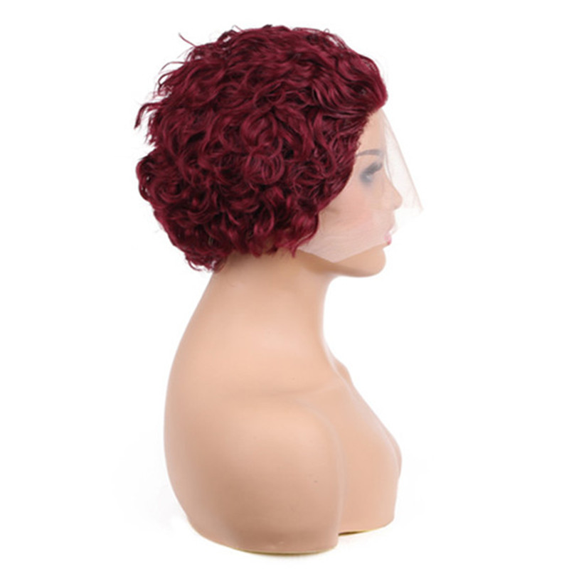 Human Hair Curly Wig T Part Pixie Cut Wigs - Image 3