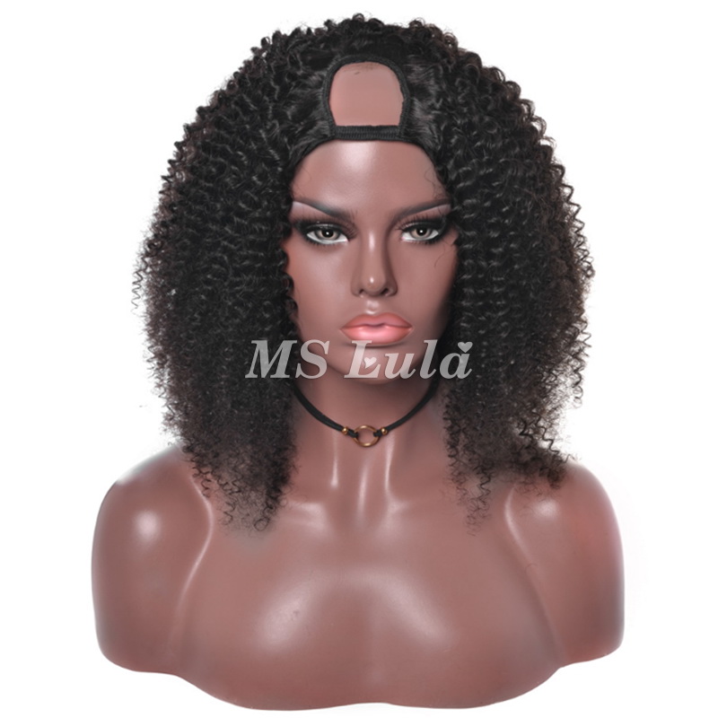 Virgin Human Hair Kinky Curly U Part Wigs - Image 2