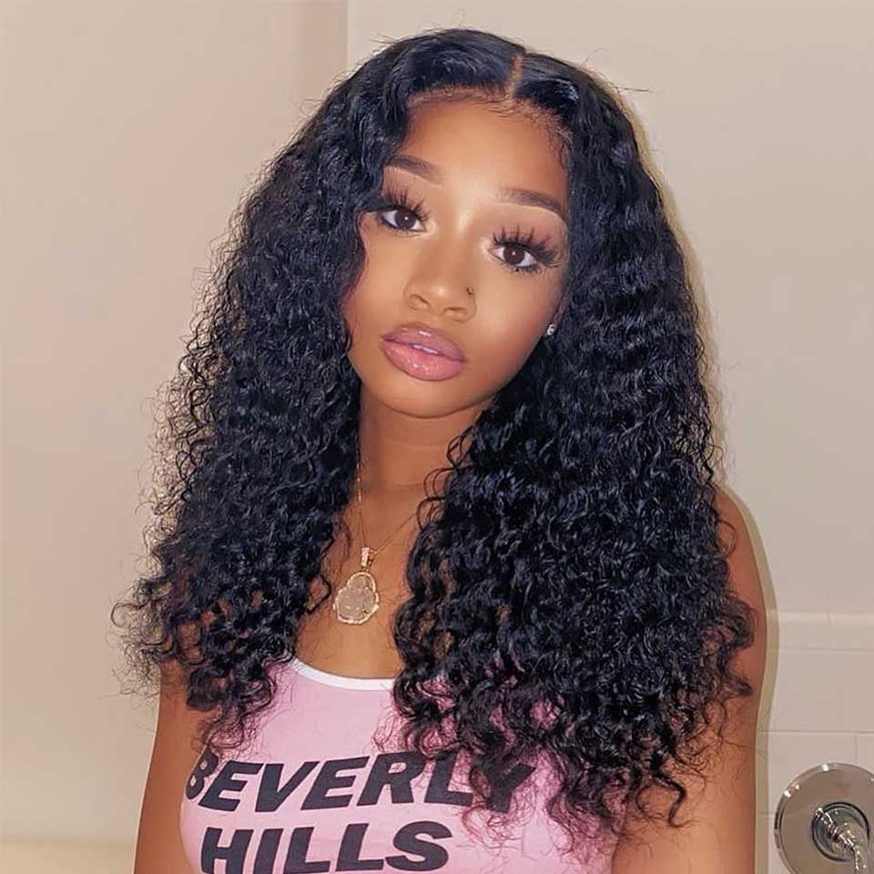 Glueless Deep Wave U Part Wigs 100% Human Hair
