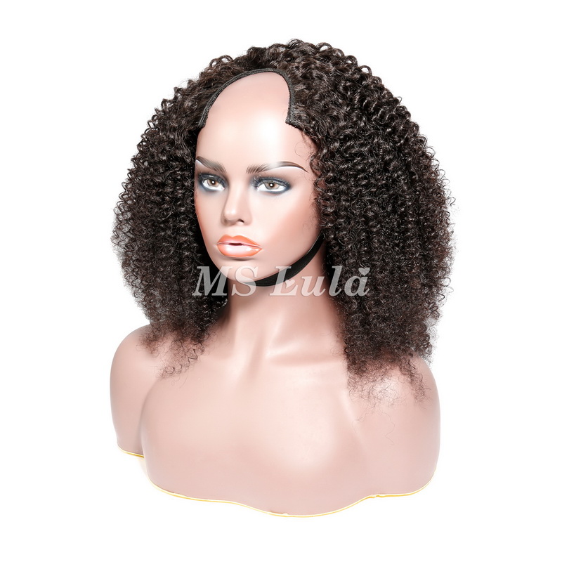 Virgin Human Hair Afro Kinky Curly V Part Wigs - Image 10