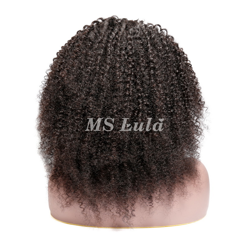 Virgin Human Hair Afro Kinky Curly V Part Wigs - Image 11