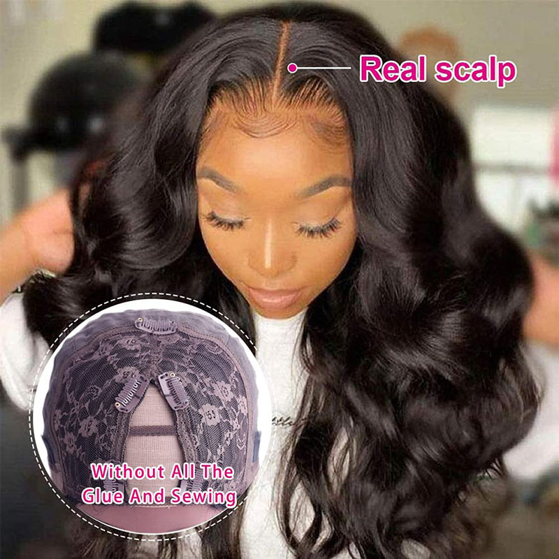 Virgin Human Hair Body Wave V Part Wigs - Image 2